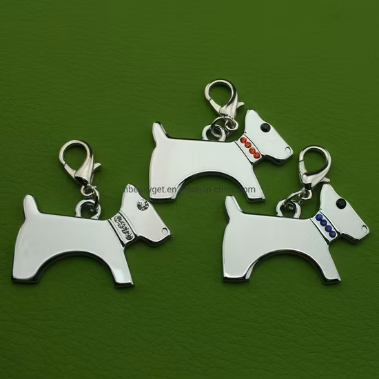 Accessori per cani con etichetta di fascino bling con ciondolo con strass a forma di cane con etichetta carina per animali domestici Esg16529