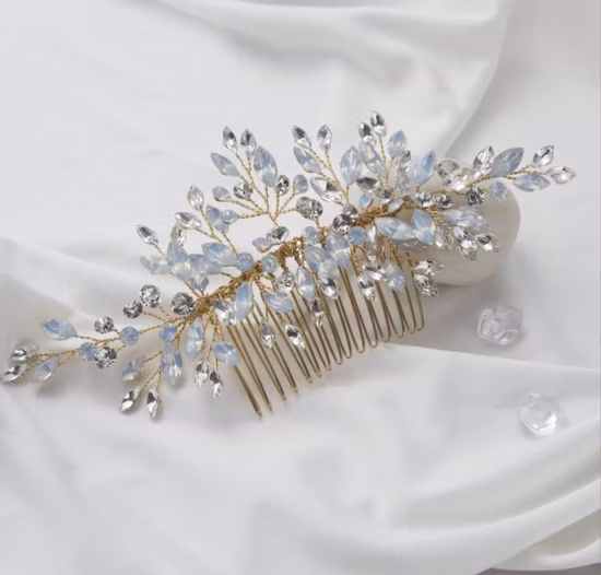 Copricapo da sposa con pettine per capelli con strass opale da sposa.  Accessori per capelli da sposa in cristallo con pettine per capelli, vendita all'ingrosso diretta in fabbrica di gioielli da sposa