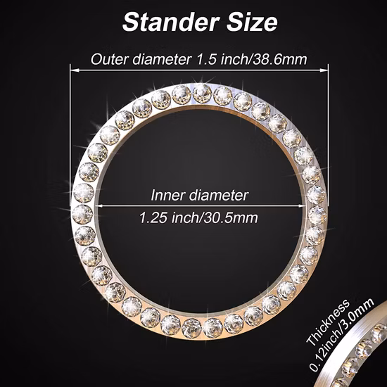 Adesivo emblema per decorazione interna auto, accessori per anello con strass in cristallo per auto bling per donna, pulsante di accensione del motore di avvio delle parti automobilistiche