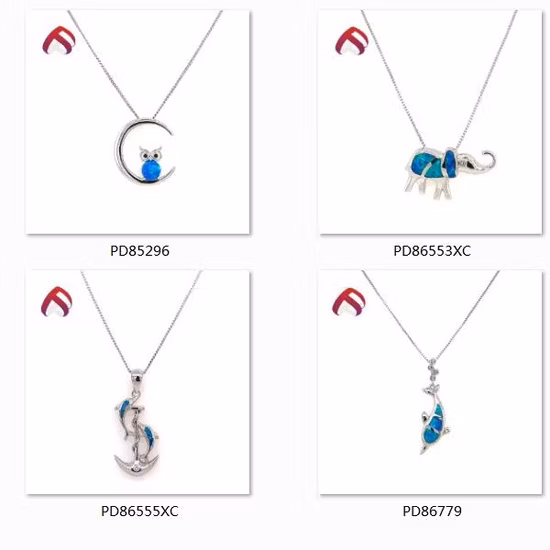 Nuovi accessori moda stile 925 gioielli in argento opale perline Accessori donna con opale blu (PJ85447)